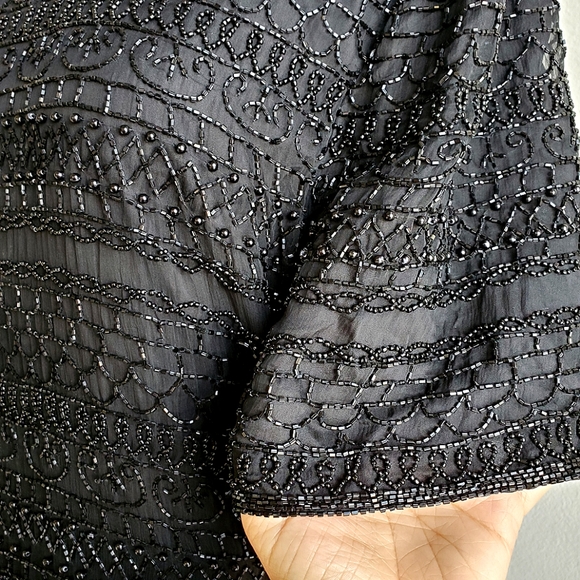 Vintage Scala Silk Beaded Sheath Dress - Picture 3 of 4